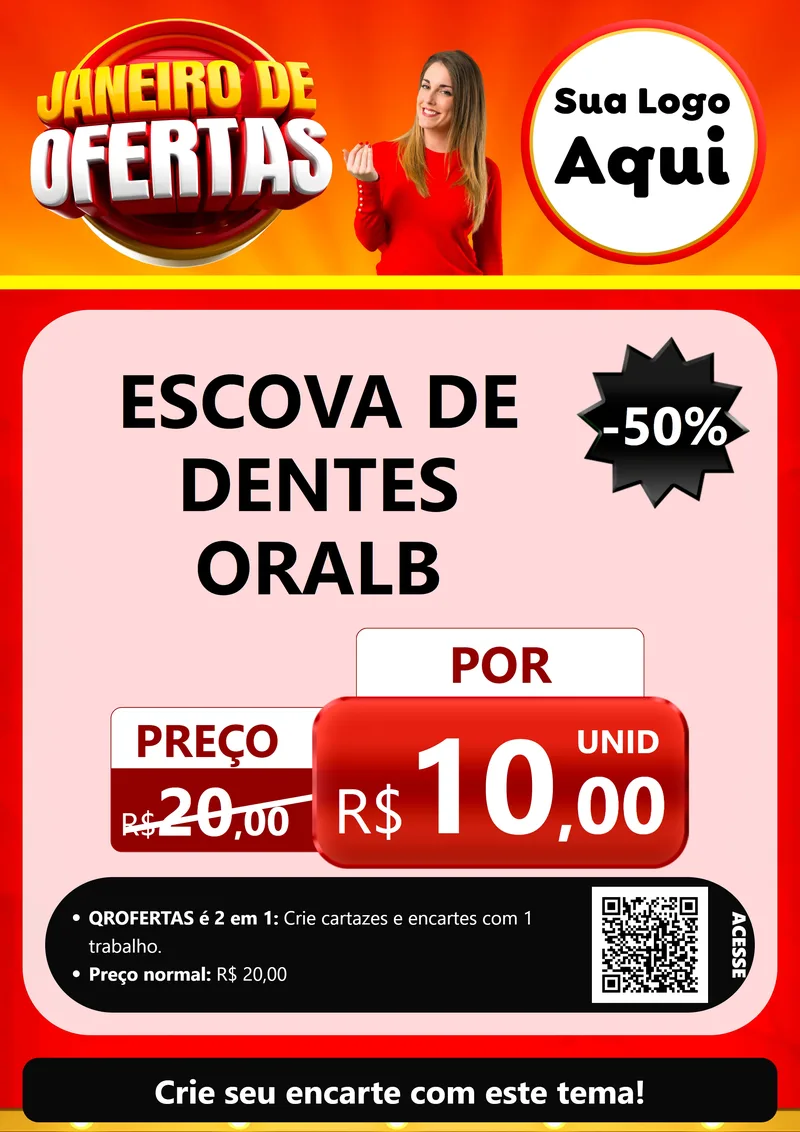 Modelo de Cartaz para Cartaz A4 Vertical com o tema Janeiro de Ofertas para Higiene Pessoal