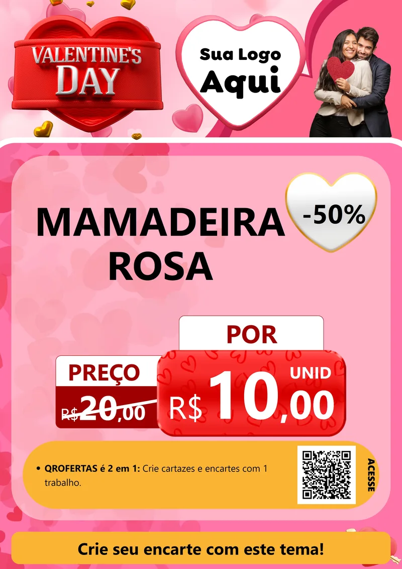 Modelo de Cartaz para Cartaz A4 Vertical com o tema Valentine's Day para Bebês
