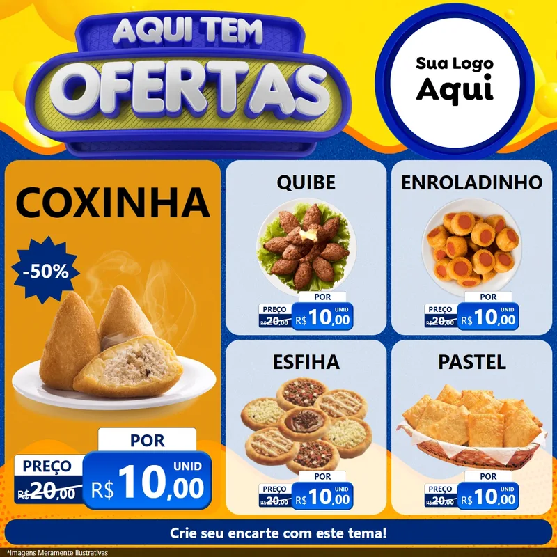 Modelo de Rede Social para Feed Facebook com o tema Aqui Tem Ofertas para Salgadaria