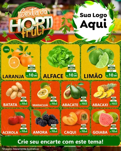 Modelo de Rede Social para Feed Instagram com o tema Sexta do Hortifruti para Hortifrúti