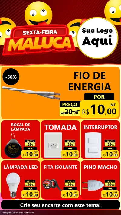 Modelo de Rede Social para Stories com o tema Sexta-feira Maluca para Materiais Elétricos