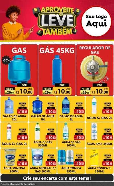 Modelo de Encarte para Encarte Grande com o tema Aproveite e Leve Também para Água e gás