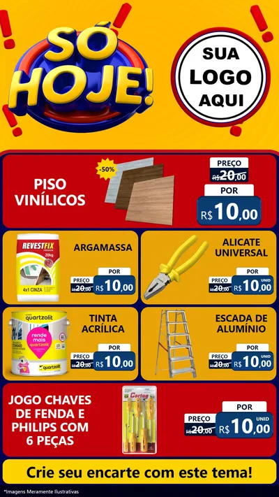 Modelo de TV para TV Vertical com o tema Só Hoje! para Material para Construção