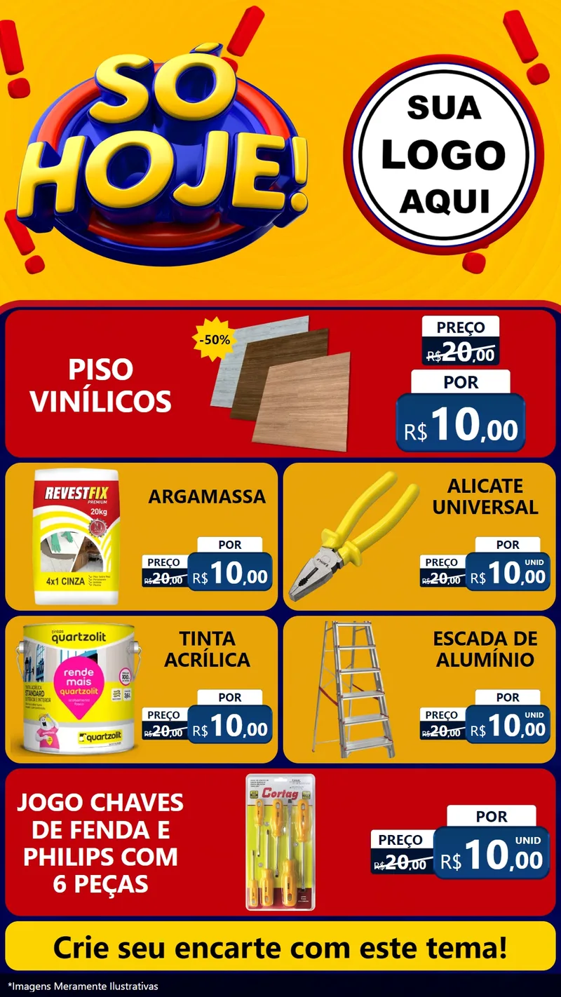 Modelo de TV para TV Vertical com o tema Só Hoje! para Material para Construção