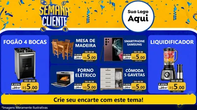 Modelo de TV para TV Horizontal com o tema Semana do Cliente para Móveis e Eletro