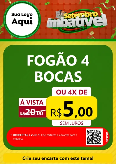Modelo de Cartaz para Cartaz A4 Vertical com o tema Setembro Imbatível para Móveis e Eletro