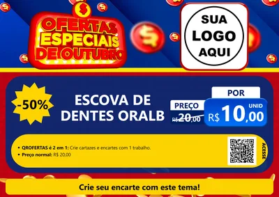 Modelo de Cartaz para Cartaz A4 Horizontal com o tema Ofertas Especiais de Outubro para Higiene Pessoal