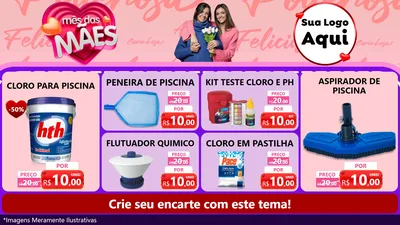 Modelo de TV para TV Horizontal com o tema Mês Das Mães para Produtos para Piscina