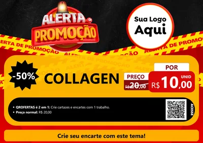 Modelo de Cartaz para Cartaz A4 Horizontal com o tema Alerta de Promoção para Suplementos alimentares