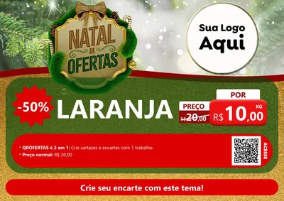 Modelo de Cartaz para Cartaz A4 Horizontal com o tema Ofertas de Natal para Hortifrúti