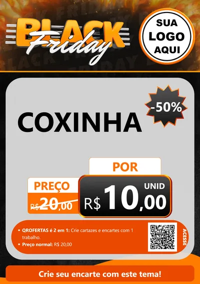 Modelo de Cartaz para Cartaz A4 Vertical com o tema Black Friday para Salgadaria