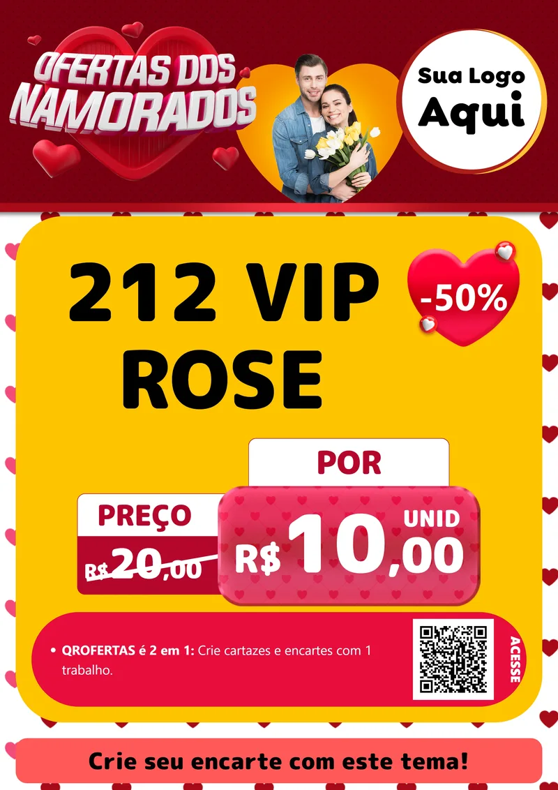 Modelo de Cartaz para Cartaz A4 Vertical com o tema Ofertas Dos Namorados para Perfumes