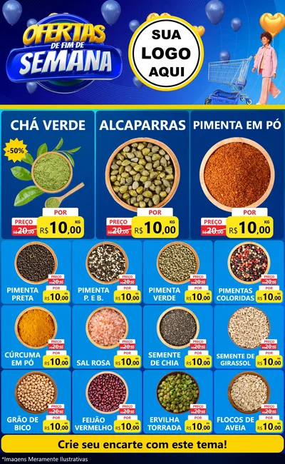 Modelo de Encarte para Encarte Grande com o tema Ofertas de Fim de Semana para Produtos Naturais