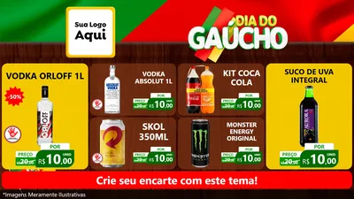 Modelo de TV para TV Horizontal com o tema Dia do Gaúcho para Distribuidora de bebidas