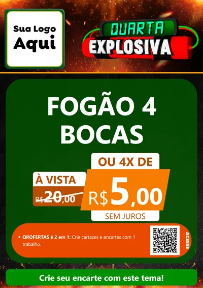 Modelo de Cartaz para Cartaz A4 Vertical com o tema Quarta Explosiva para Móveis e Eletro