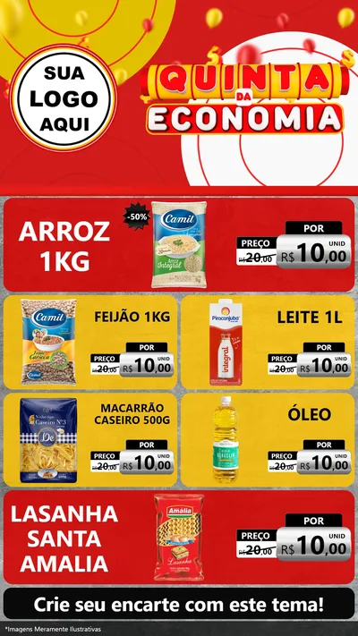 Modelo de TV para TV Vertical com o tema Quinta da Economia para Supermercado