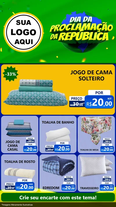 Modelo de Rede Social para Stories com o tema Dia Da Proclamação Da República para Cama, Mesa e Banho