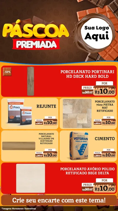 Modelo de TV para TV Vertical com o tema Páscoa Premiada para Pisos e revestimentos