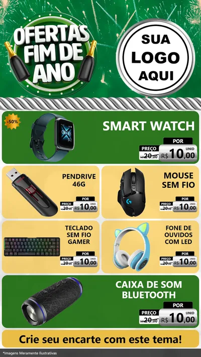 Modelo de TV para TV Vertical com o tema Ofertas Fim de Ano para Informática