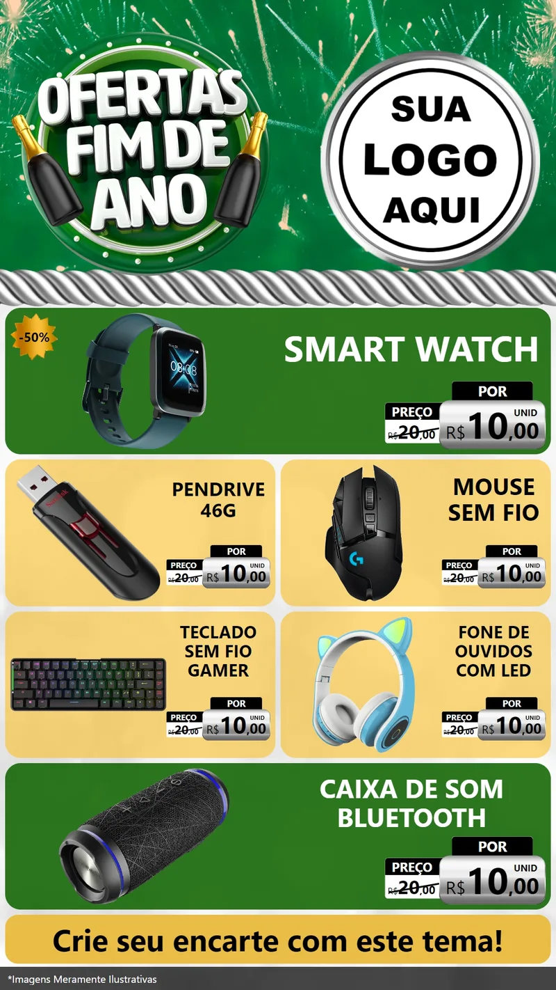 Modelo de TV para TV Vertical com o tema Ofertas Fim de Ano para Informática