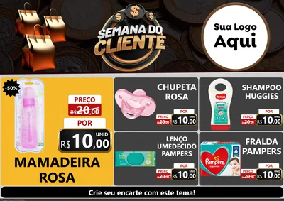 Modelo de Encarte para Encarte A4 Horizontal com o tema Semana do Cliente para Bebês