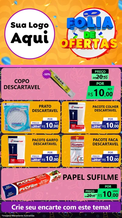 Modelo de TV para TV Vertical com o tema Folia de Ofertas para Embalagens