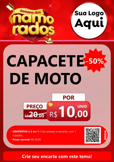 Modelo de Cartaz para Cartaz A4 Vertical com o tema Semana dos namorados para Moto peças
