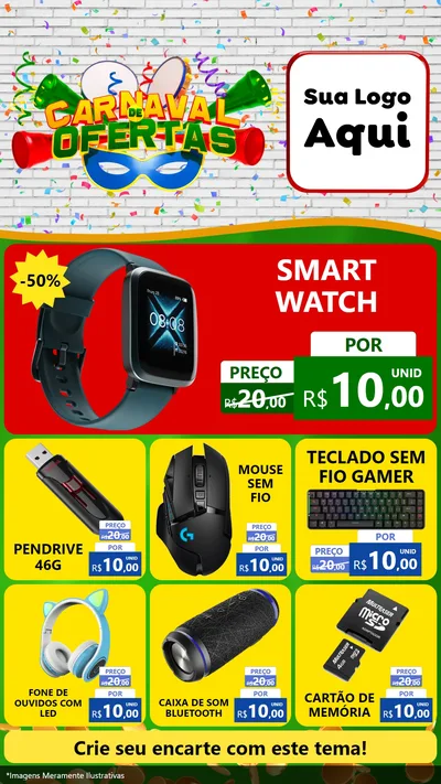 Modelo de Rede Social para Stories com o tema Carnaval de Ofertas para Informática