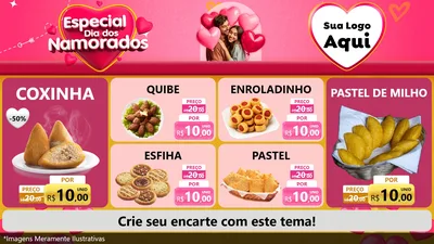 Modelo de TV para TV Horizontal com o tema Especial Dia dos Namorados para Salgadaria