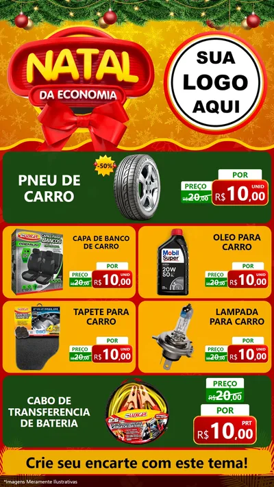 Modelo de TV para TV Vertical com o tema Natal da Economia para Auto peças