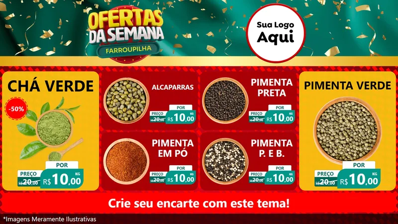 Modelo de TV para TV Horizontal com o tema Ofertas da Semana Farroupilha para Produtos Naturais
