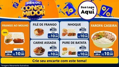 Modelo de TV para TV Horizontal com o tema Mês do Consumidor para Restaurante