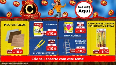 Modelo de TV para TV Horizontal com o tema Dia C - O Dia Mais Barato Do Mês para Material para Construção