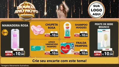 Modelo de TV para TV Horizontal com o tema Liquida Ano Novo Imperdível para Bebês
