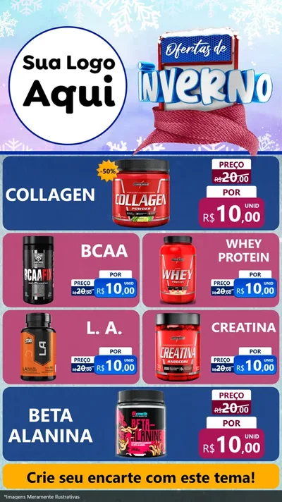 Modelo de TV para TV Vertical com o tema Ofertas de Inverno para Suplementos alimentares