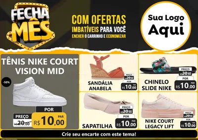 Modelo de Encarte para Encarte A4 Horizontal com o tema Fecha Mês para Calçados