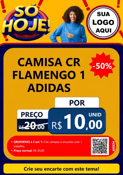 Modelo de Cartaz para Cartaz A4 Vertical com o tema Só Hoje! para Roupas e acessórios