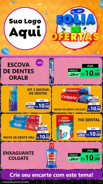 Modelo de TV para TV Vertical com o tema Folia de Ofertas para Higiene Pessoal
