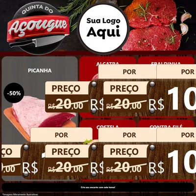 Modelo de Rede Social para Feed Facebook com o tema Quinta do Açougue para Açougue