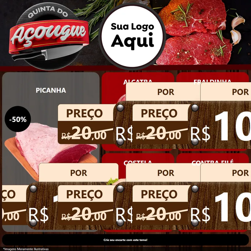 Modelo de Rede Social para Feed Facebook com o tema Quinta do Açougue para Açougue
