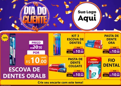 Modelo de Encarte para Encarte A4 Horizontal com o tema Dia do Cliente para Higiene Pessoal