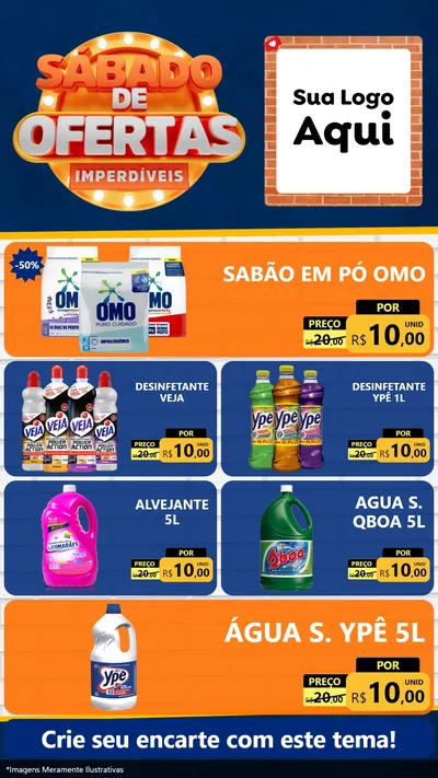 Modelo de TV para TV Vertical com o tema Sábado de Ofertas Imperdíveis para Produtos de Limpeza