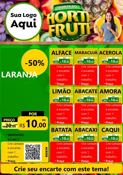 Modelo de Cartaz para Cartaz A4 Vertical com o tema Quinta do Hortifrúti para Hortifrúti