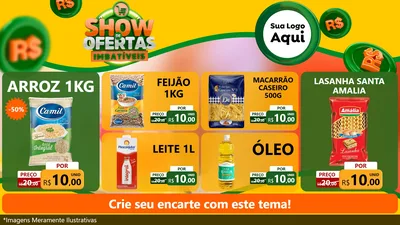 Modelo de TV para TV Horizontal com o tema Show de Ofertas Imbatíveis para Supermercado