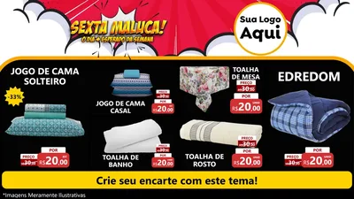 Modelo de TV para TV Horizontal com o tema Sexta Maluca! para Cama, Mesa e Banho