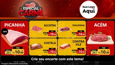 Modelo de TV para TV Horizontal com o tema Especial da Carne para Açougue