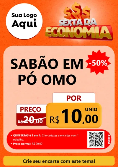 Modelo de Cartaz para Cartaz A4 Vertical com o tema Sexta da Economia para Produtos de Limpeza