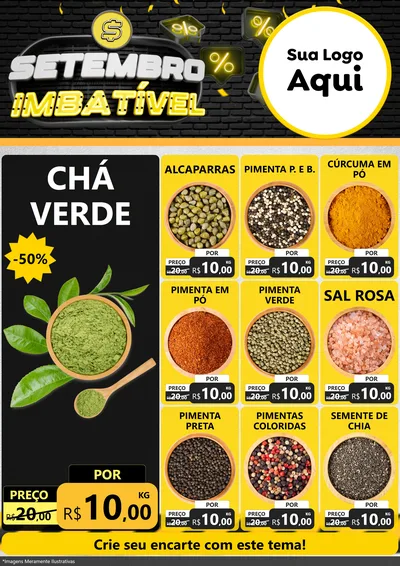 Modelo de Encarte para Encarte A4 Vertical com o tema Setembro Imbatível para Produtos Naturais