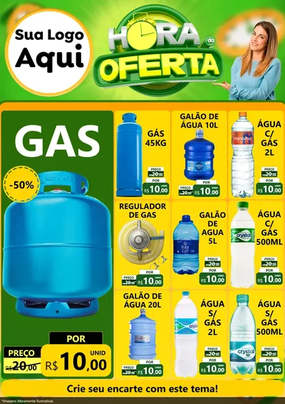 Modelo de Encarte para Encarte A4 Vertical com o tema Hora da Oferta para Água e gás