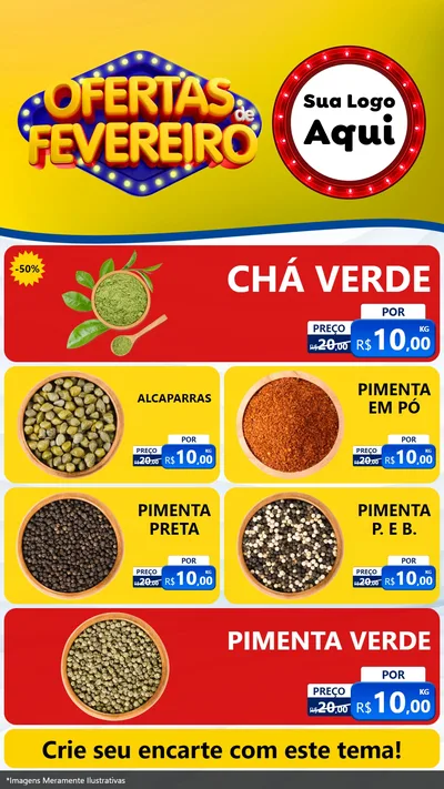 Modelo de TV para TV Vertical com o tema Ofertas de Fevereiro para Produtos Naturais